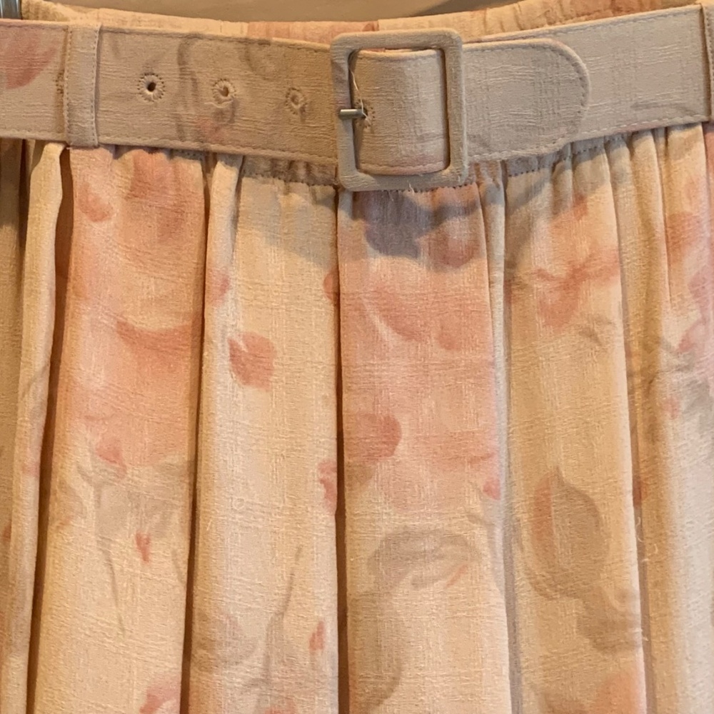 Ann Klein II Silk Chiffon Floral Skirt | Lined | Belted | Size 8 | Vintage